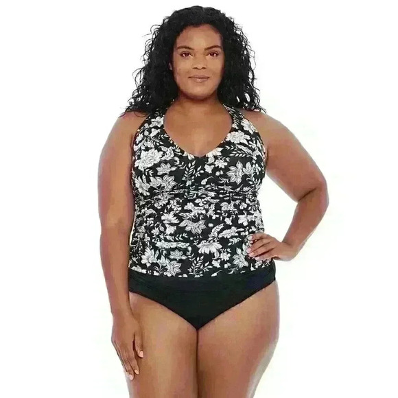 NEW! Lauren Ralph Lauren Women's Plus 16W Floral Tankini Top & Bottom NWT $196 - Picture 1 of 5